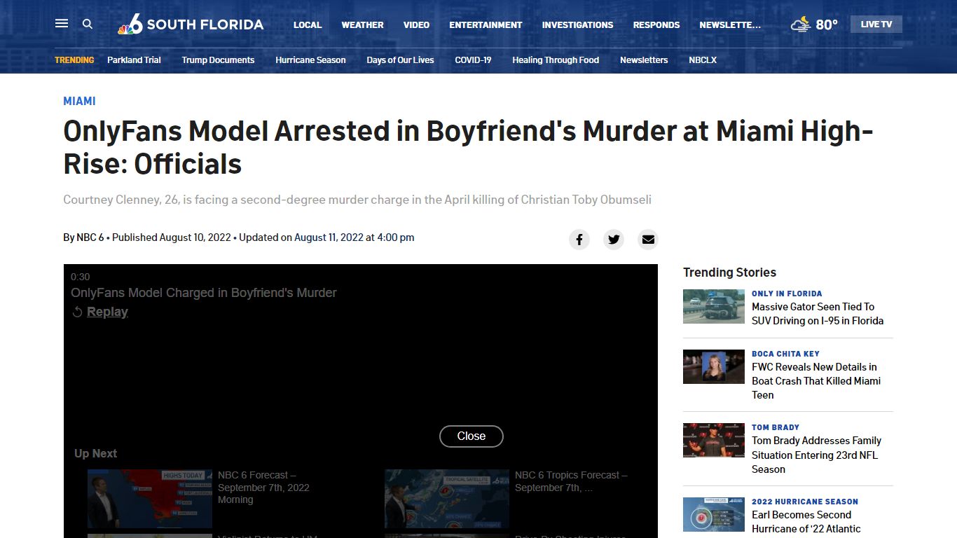 OnlyFans Model Arrested in Boyfriend's Murder at Miami High-Rise: Officials